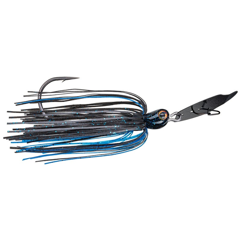 Strike King (TCVSJ38-2) Thunder Cricket Vibrating Swim Jig Fishing Lure, 2 - Black / Blue, 3/8 oz, Ultra-Stiff Stainless Steel Blade - Image 2
